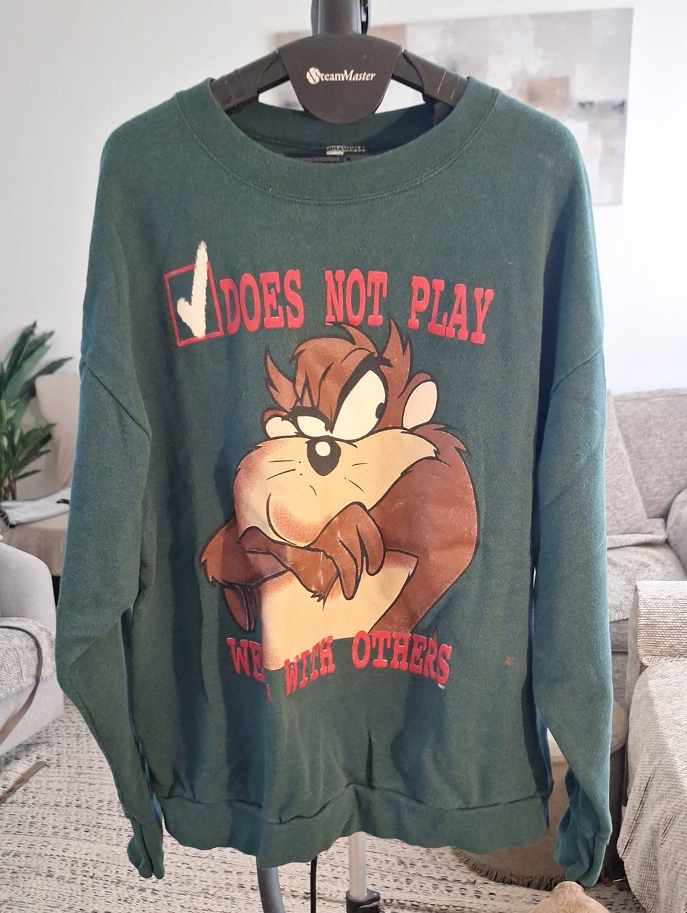 Delta Dark Green Taz Graphic Crewneck Sweatshirt